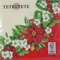 Pl Serwetki Tat Bn Wreath With Poinsettia Red